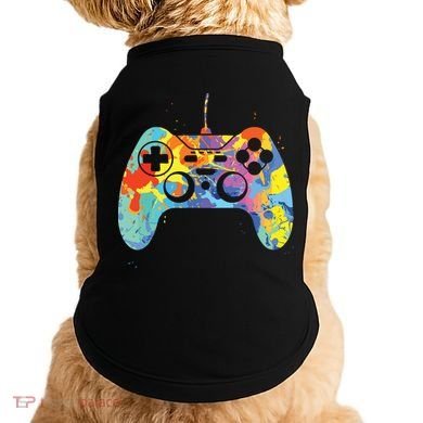 Colorful Gamer Graphic Gaming Controller Graphic Doggie Tank
