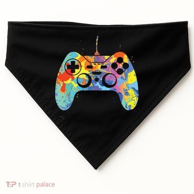 Colorful Gamer Graphic Gaming Controller Graphic USA-Made Doggie Bandana