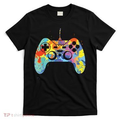 Colorful Gamer Graphic Gaming Controller Graphic T-Shirt