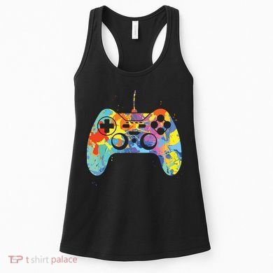 Colorful Gamer Graphic Gaming Controller Graphic Women's Tank Top