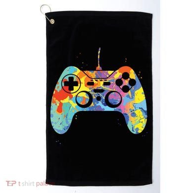 Colorful Gamer Graphic Gaming Controller Graphic Golf Towel