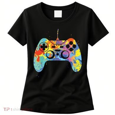 Colorful Gamer Graphic Gaming Controller Graphic Women's T-Shirt