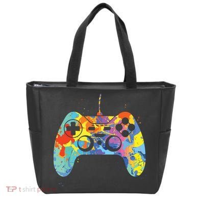 Colorful Gamer Graphic Gaming Controller Graphic Tote Bag