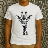 Cute Giraffe Graphic Casual Summer Funny Cool Animal Lover T-Shirt thumb 3