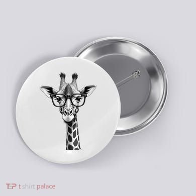 Cute Giraffe Graphic Casual Summer Funny Cool Animal Lover Button