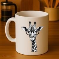 Cute Giraffe Graphic Casual Summer Funny Cool Animal Lover Coffee Mug thumb 4