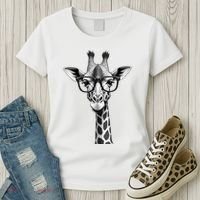 Cute Giraffe Graphic Casual Summer Funny Cool Animal Lover Women's T-Shirt thumb 3