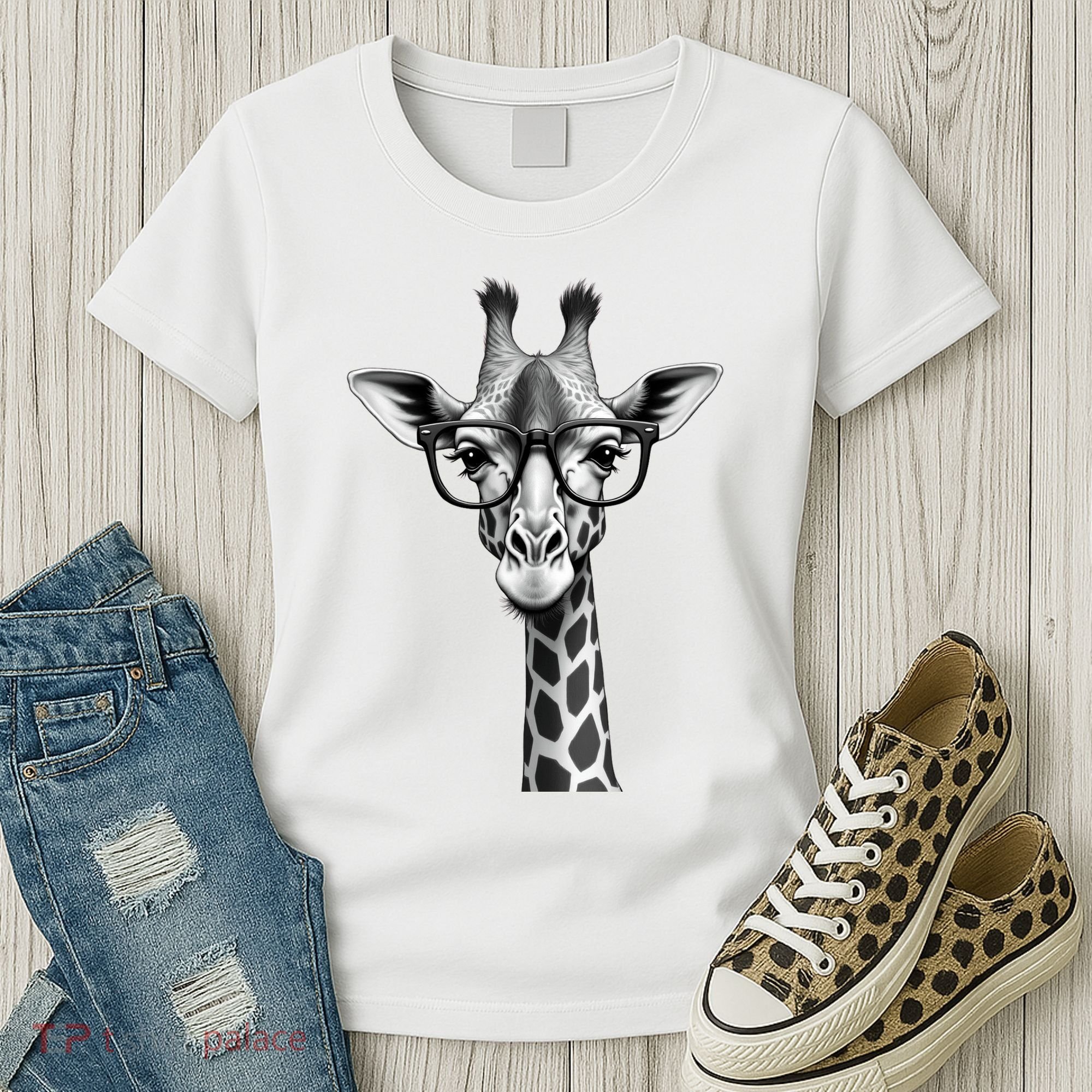 Cute Giraffe Graphic Casual Summer Funny Cool Animal Lover Women's T-Shirt