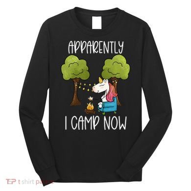 Childrens Glamping Gear Unicorn Camping Stuff Campfire Smore Long Sleeve Shirt