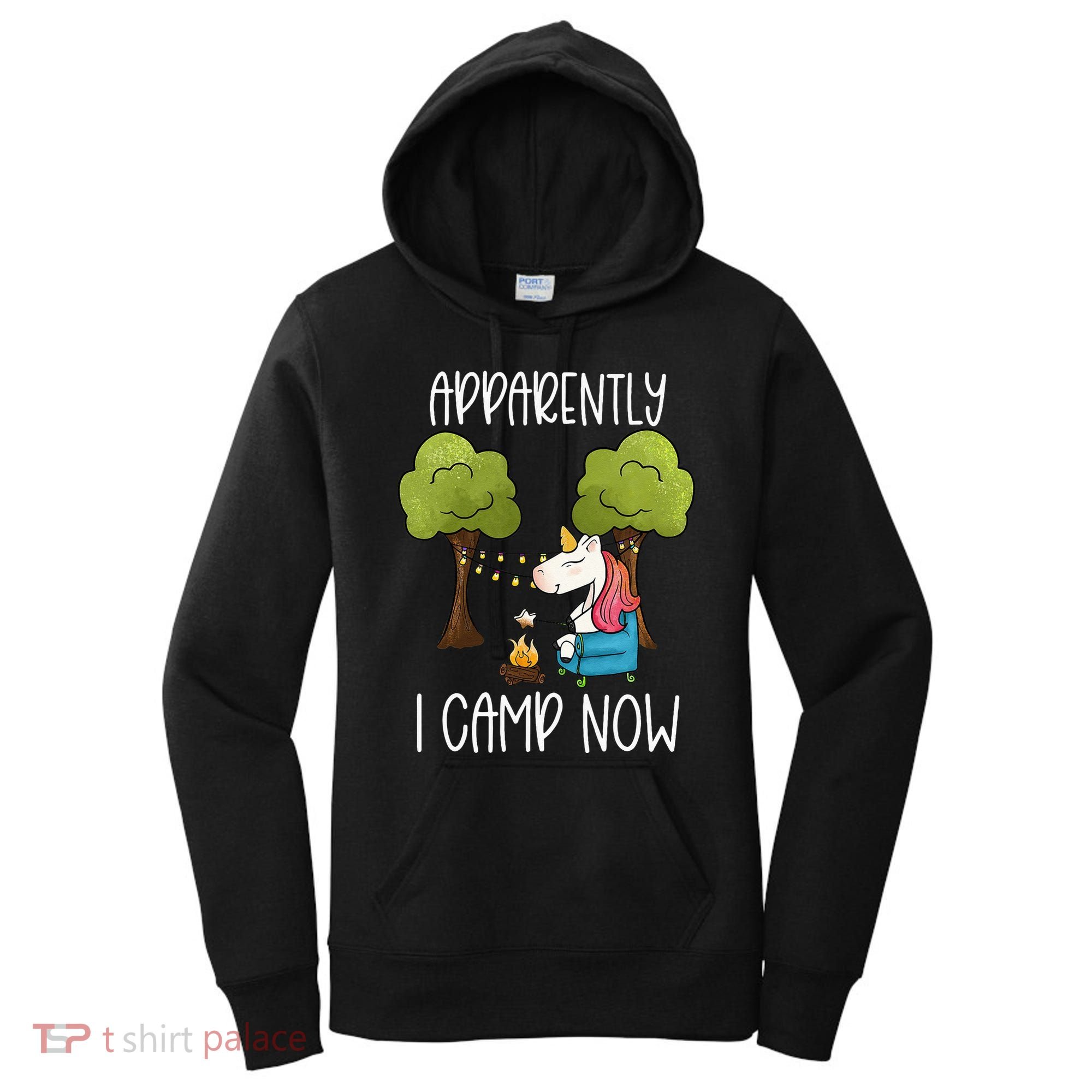 Childrens Glamping Gear Unicorn Camping Stuff Campfire Smore Women's Hoodie