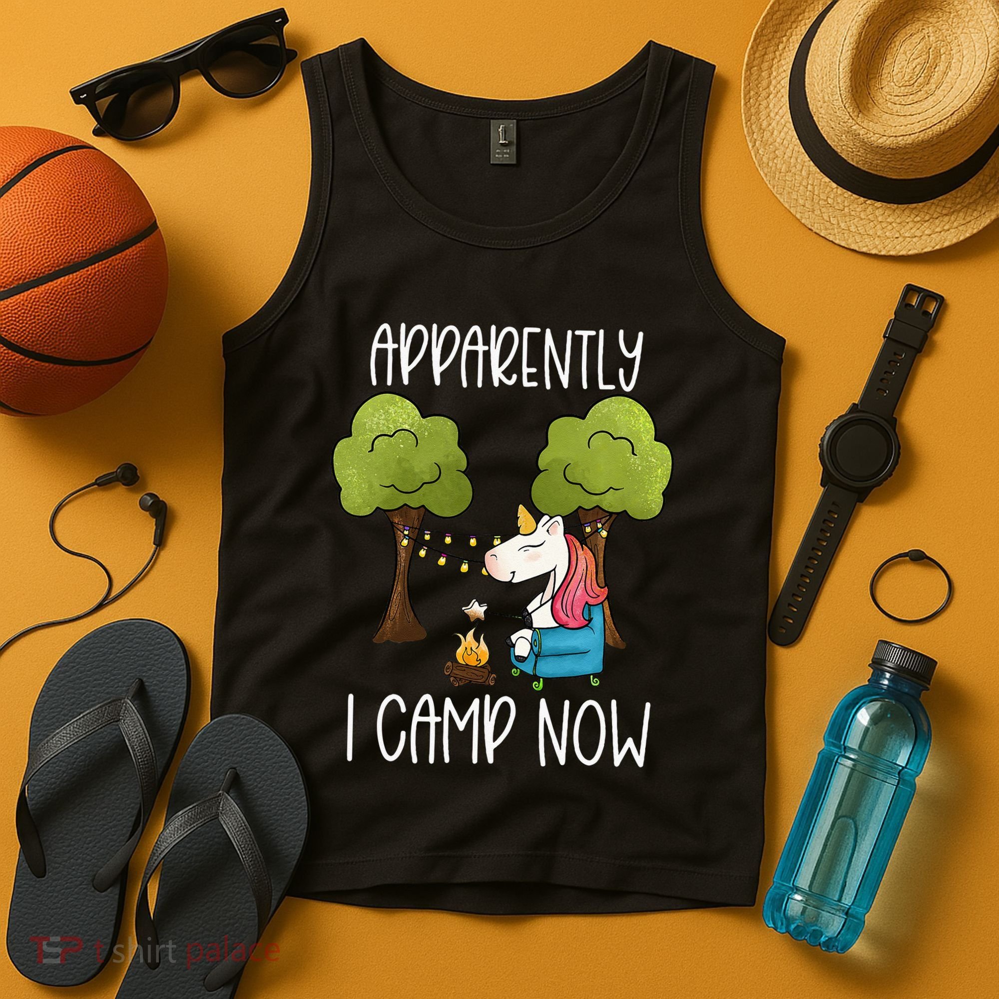 Childrens Glamping Gear Unicorn Camping Stuff Campfire Smore Tank Top