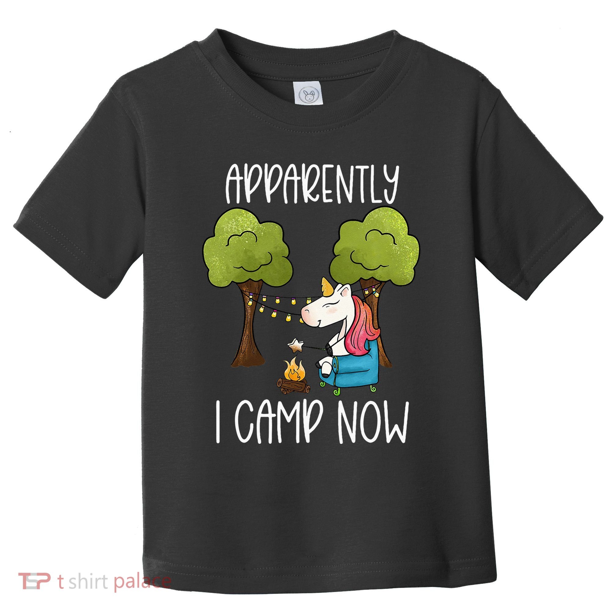 Childrens Glamping Gear Unicorn Camping Stuff Campfire Smore Toddler T-Shirt