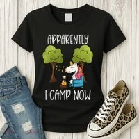 Childrens Glamping Gear Unicorn Camping Stuff Campfire Smore Women's T-Shirt thumb 3