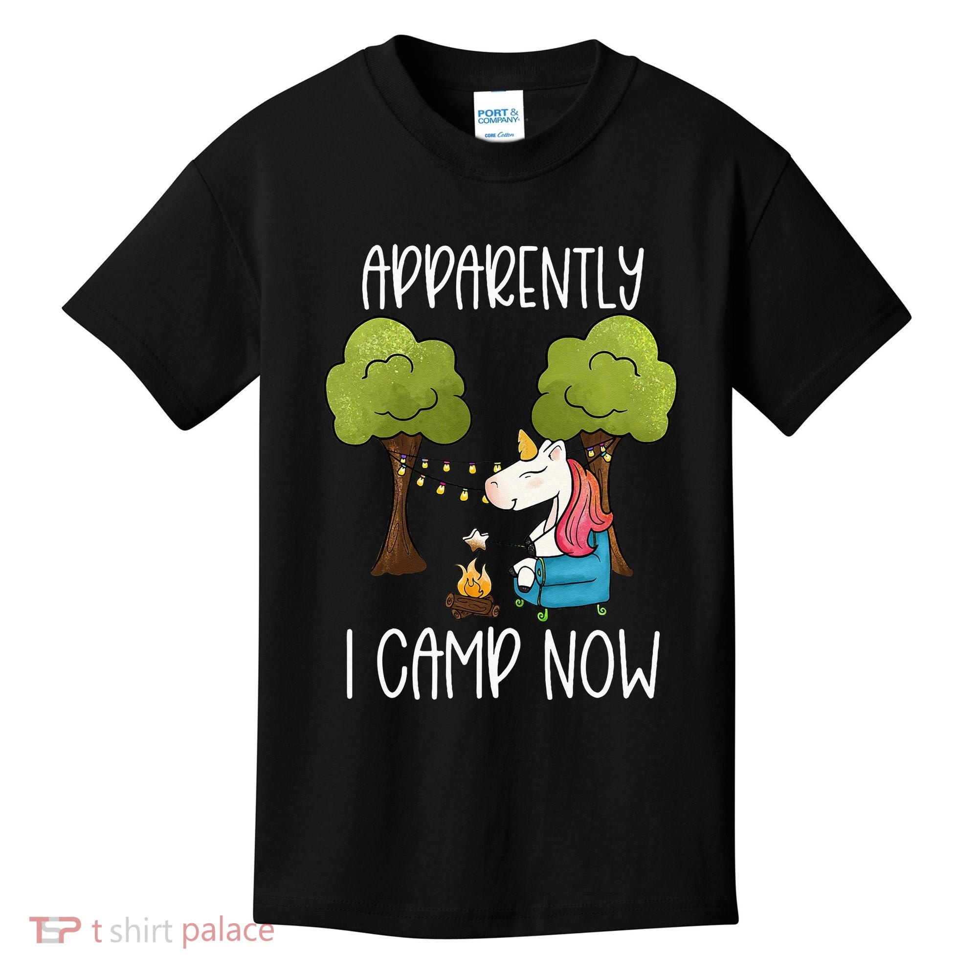 Childrens Glamping Gear Unicorn Camping Stuff Campfire Smore Kids T-Shirt