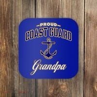 Coast Guard Grandpa Funny Gift For Men Coaster thumb 0