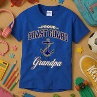 Coast Guard Grandpa Funny Gift For Men Kids T-Shirt thumb 3