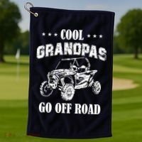 Cool Grandpas Go Off Road UTV ATV 4 Wheeler Off Road Riding Golf Towel thumb 1
