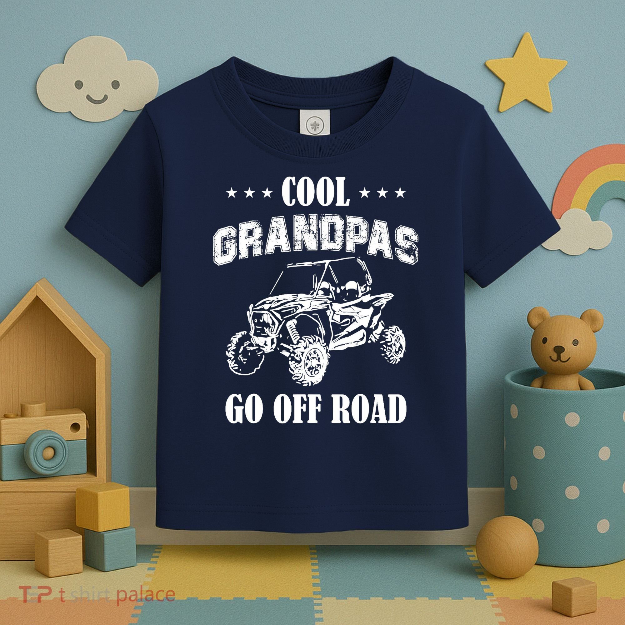 Cool Grandpas Go Off Road UTV ATV 4 Wheeler Off Road Riding Toddler T-Shirt