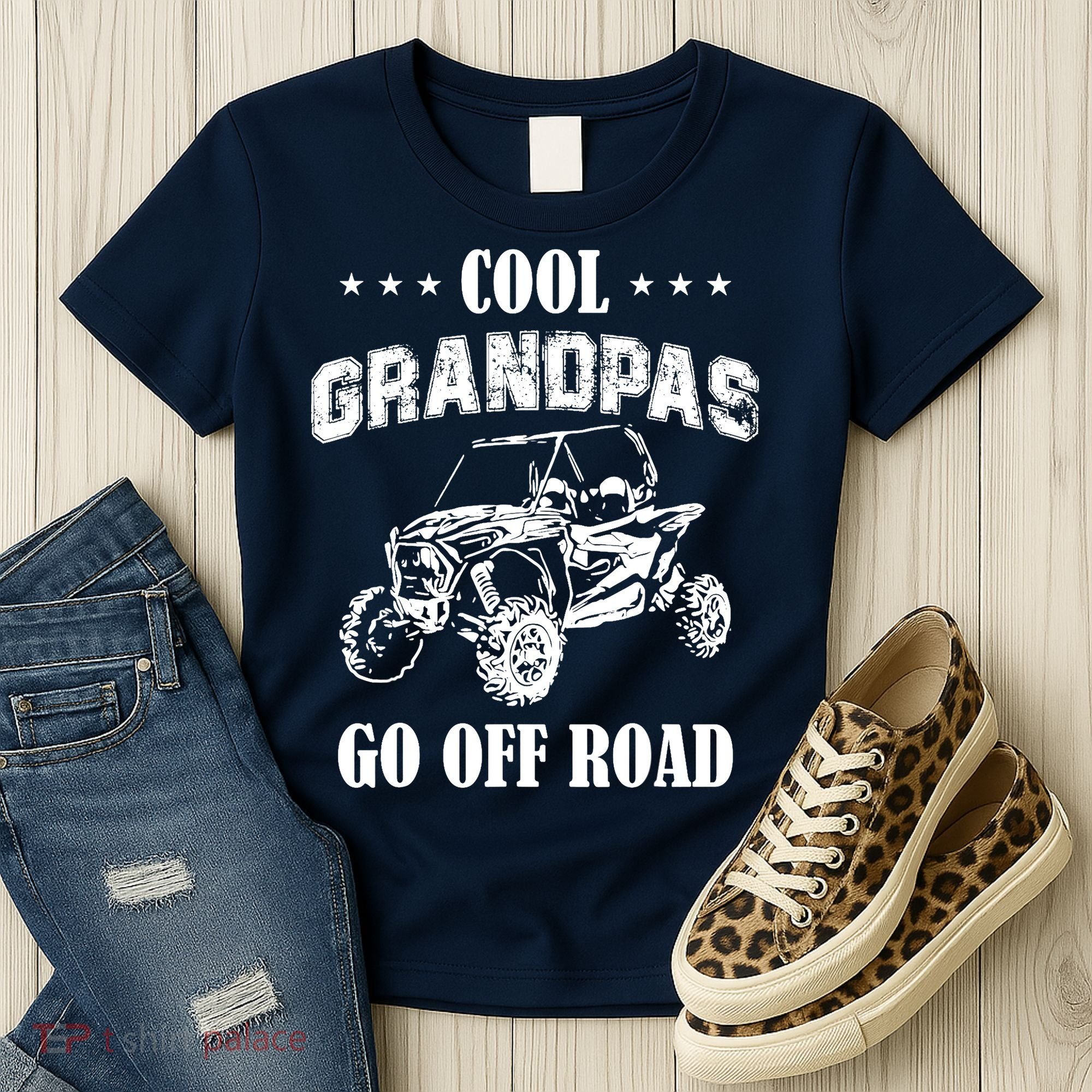 Cool Grandpas Go Off Road UTV ATV 4 Wheeler Off Road Riding Women's T-Shirt