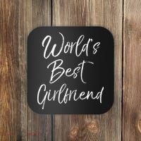 Cute Girlfriend Gift Fromfriend World's Best Girlfriend Coaster thumb 0