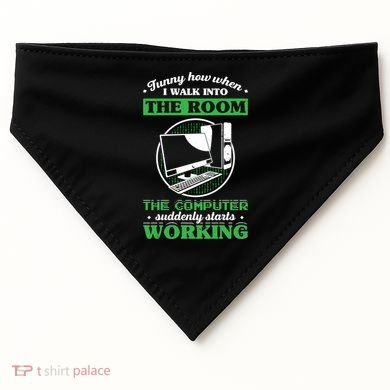 Computer Geek Gift: Tech Support I Computer Starts Working Gift USA-Made Doggie Bandana