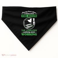 Computer Geek Gift: Tech Support I Computer Starts Working Gift USA-Made Doggie Bandana thumb 0