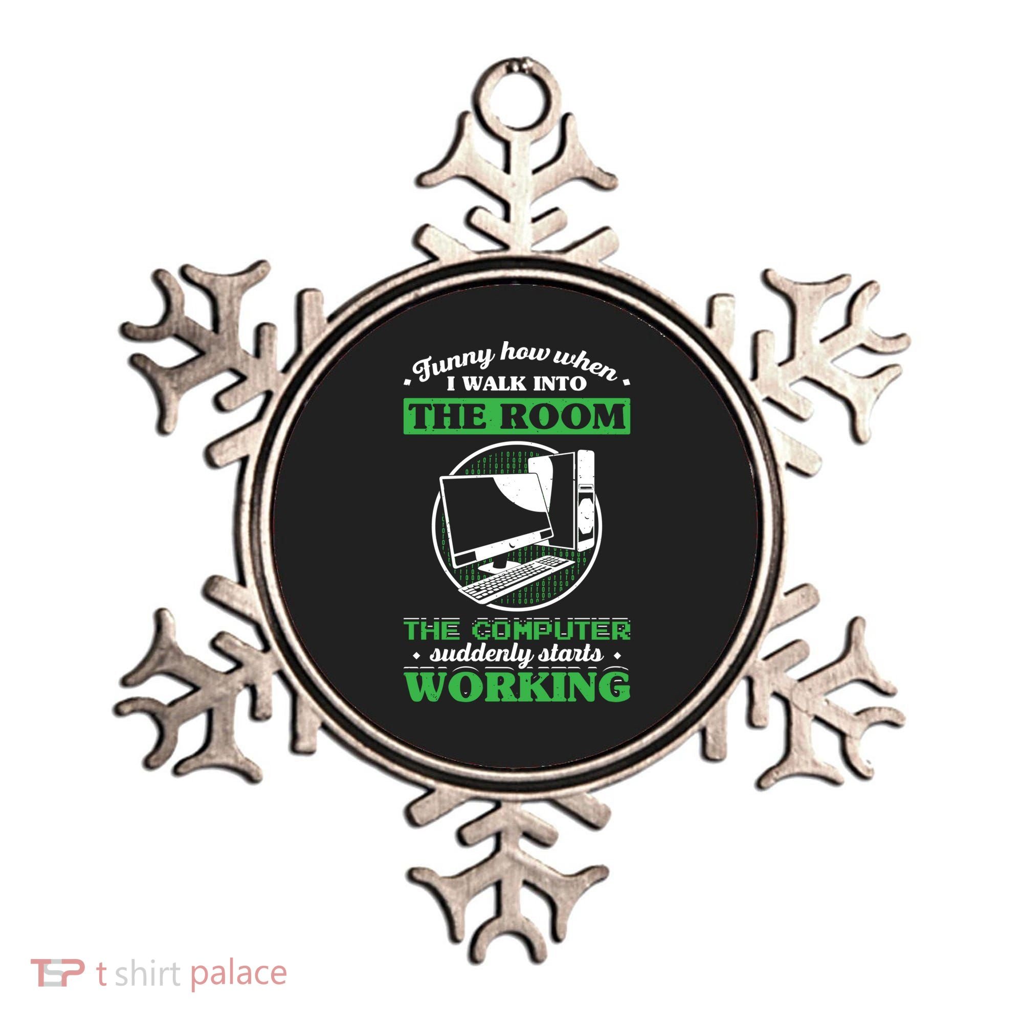 Computer Geek Gift: Tech Support I Computer Starts Working Gift Ornament