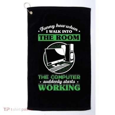 Computer Geek Gift: Tech Support I Computer Starts Working Gift Golf Towel