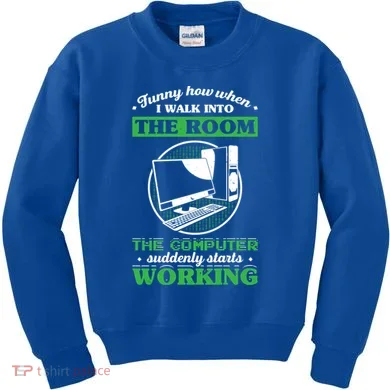 Computer Geek Gift: Tech Support I Computer Starts Working Gift Kids Sweatshirt