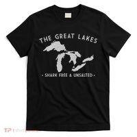 Cool Gift Great Lakes Shark Free And Unsalted Funny Vintage T-Shirt thumb 0
