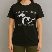 Cool Gift Great Lakes Shark Free And Unsalted Funny Vintage T-Shirt thumb 4