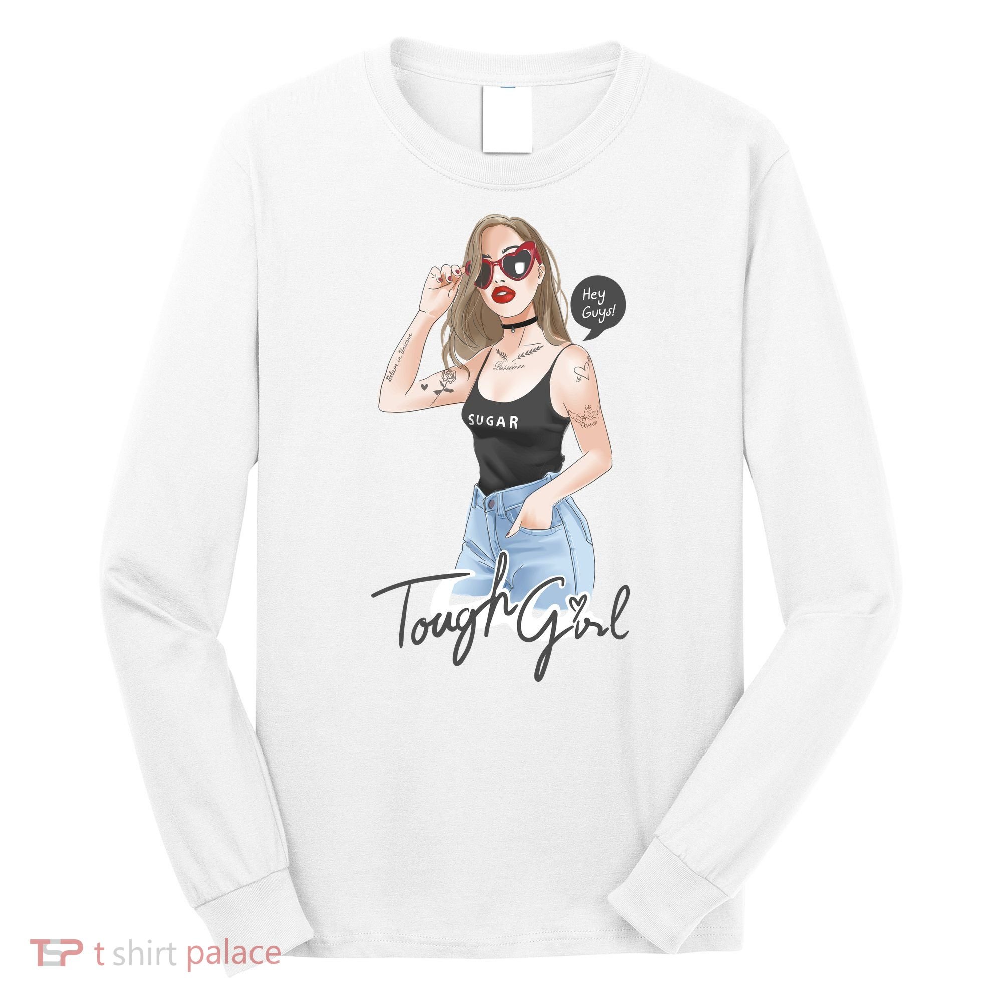 Cool Girl Girl In Sunglasses Long Sleeve Shirt