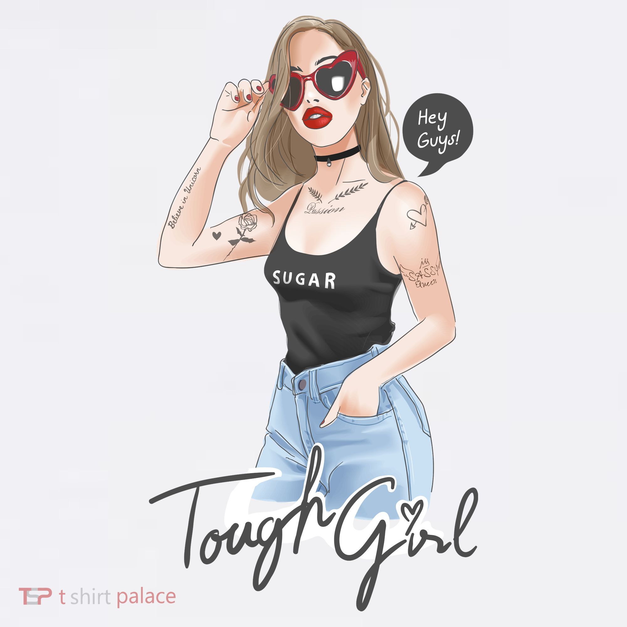 Cool Girl Girl In Sunglasses Women's Tank Top