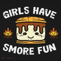 Camping Girl Have Smore Fun Camper Button thumb 1