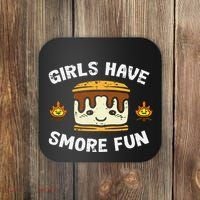 Camping Girl Have Smore Fun Camper Coaster thumb 0