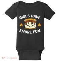 Camping Girl Have Smore Fun Camper Baby Bodysuit thumb 0
