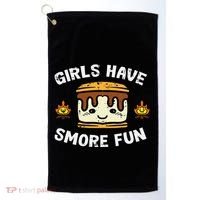 Camping Girl Have Smore Fun Camper Golf Towel thumb 0