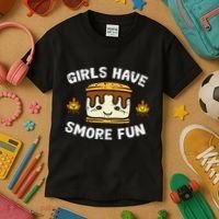 Camping Girl Have Smore Fun Camper Kids T-Shirt thumb 3