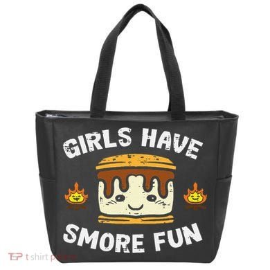 Camping Girl Have Smore Fun Camper Tote Bag
