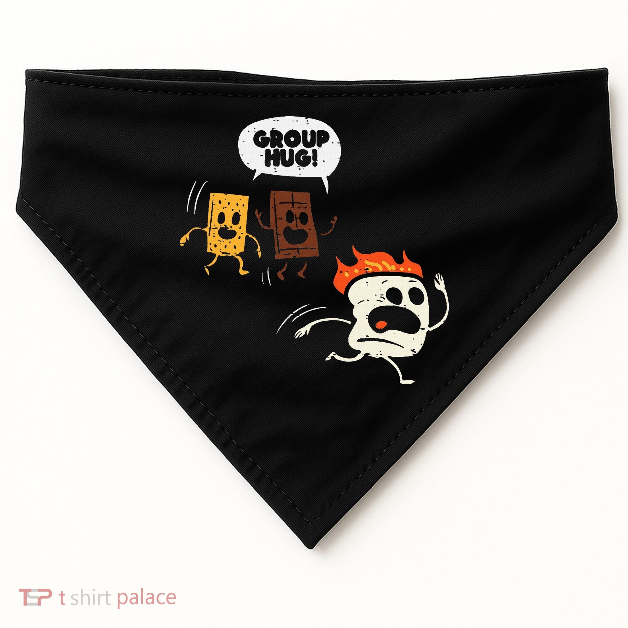 Camping Group Hug Smores Funny Marshmallow USA-Made Doggie Bandana