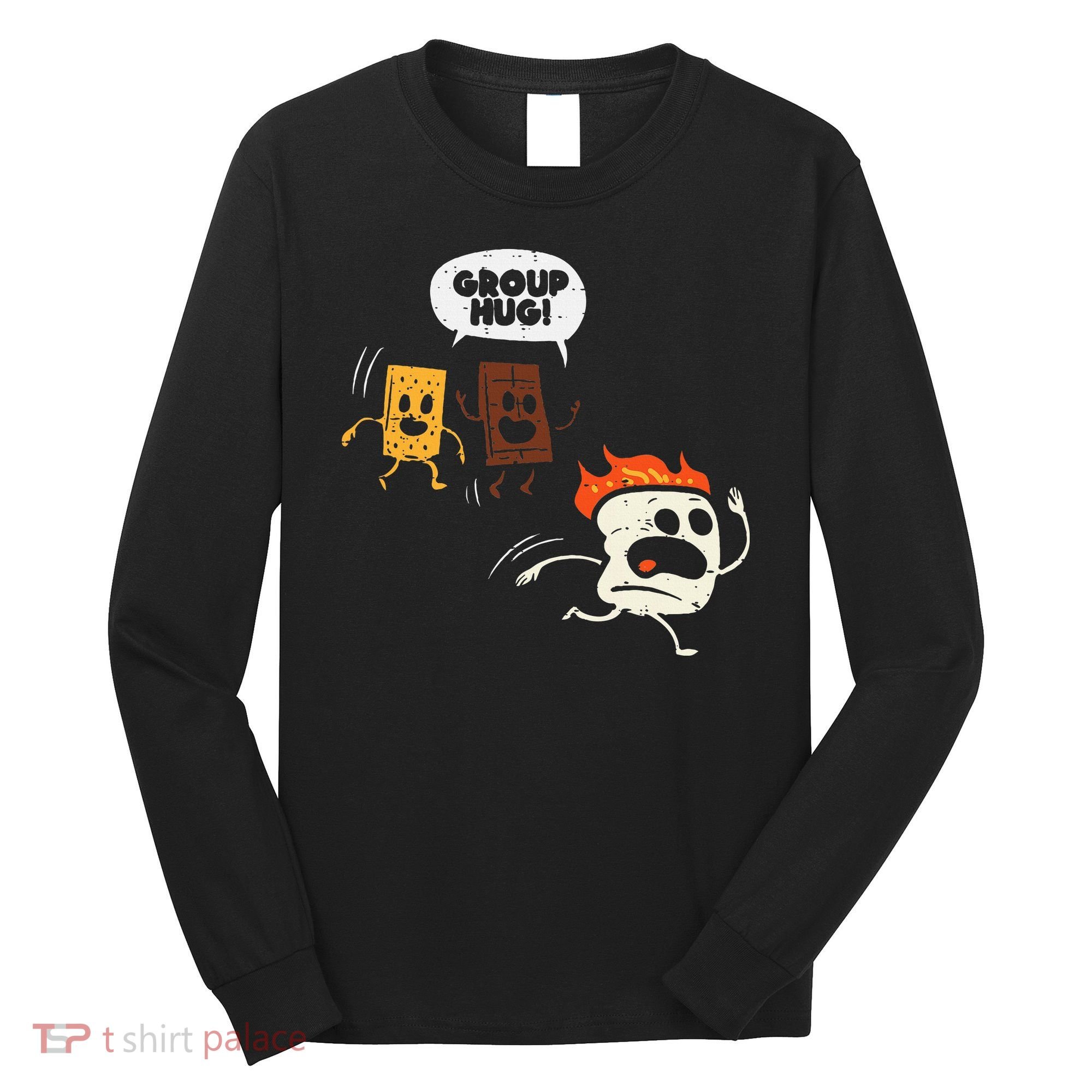 Camping Group Hug Smores Funny Marshmallow Long Sleeve Shirt