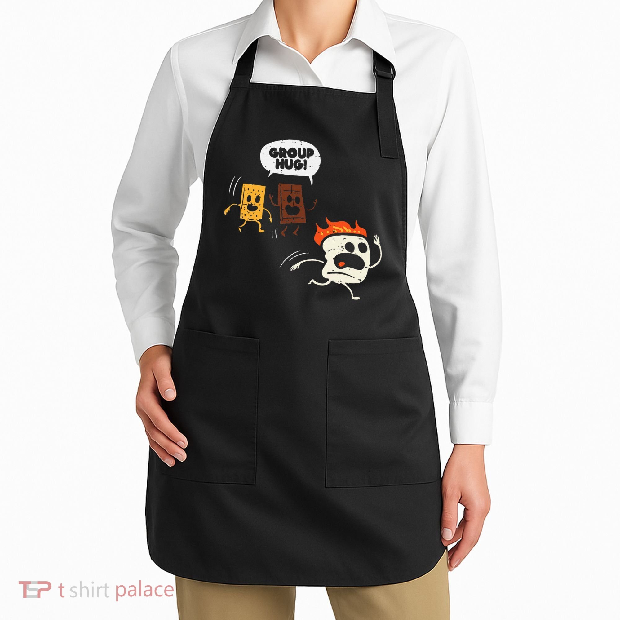 Camping Group Hug Smores Funny Marshmallow Apron