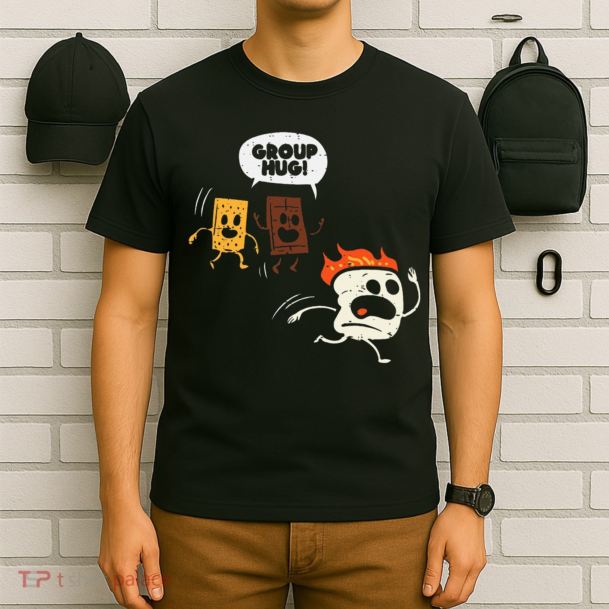 Camping Group Hug Smores Funny Marshmallow T-Shirt