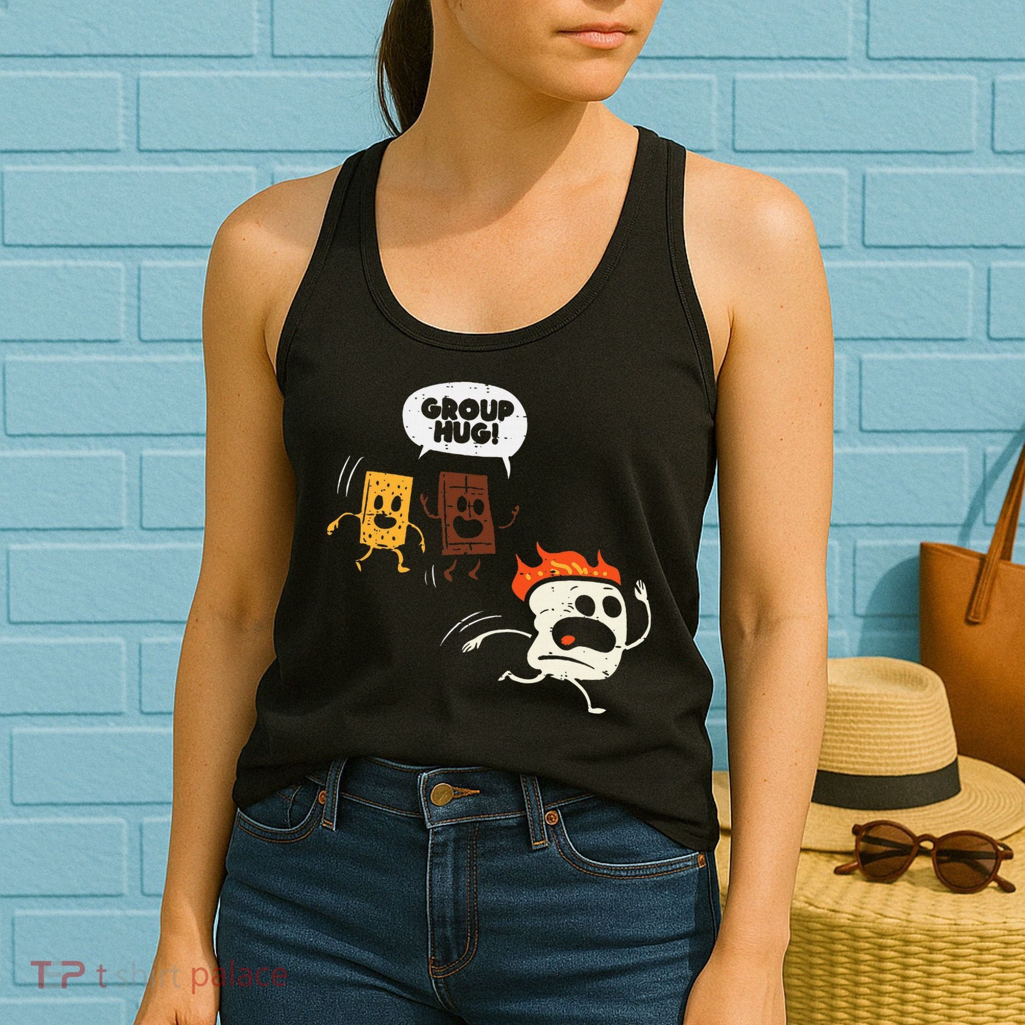 Camping Group Hug Smores Funny Marshmallow Women's Tank Top
