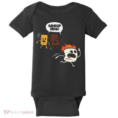 Camping Group Hug Smores Funny Marshmallow Baby Bodysuit