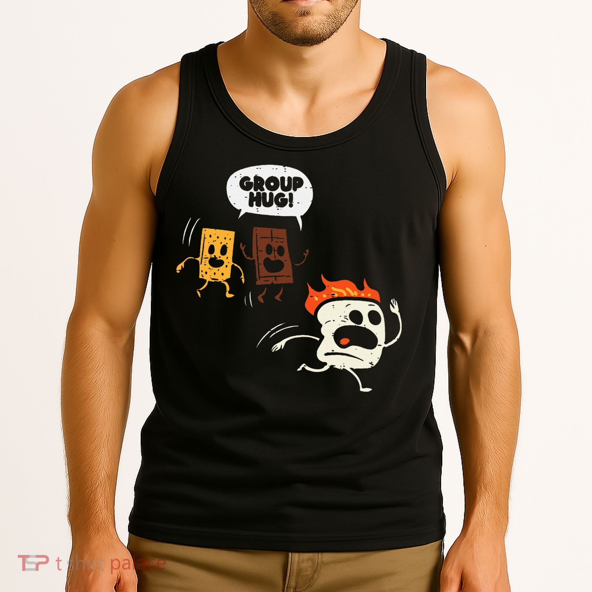 Camping Group Hug Smores Funny Marshmallow Tank Top