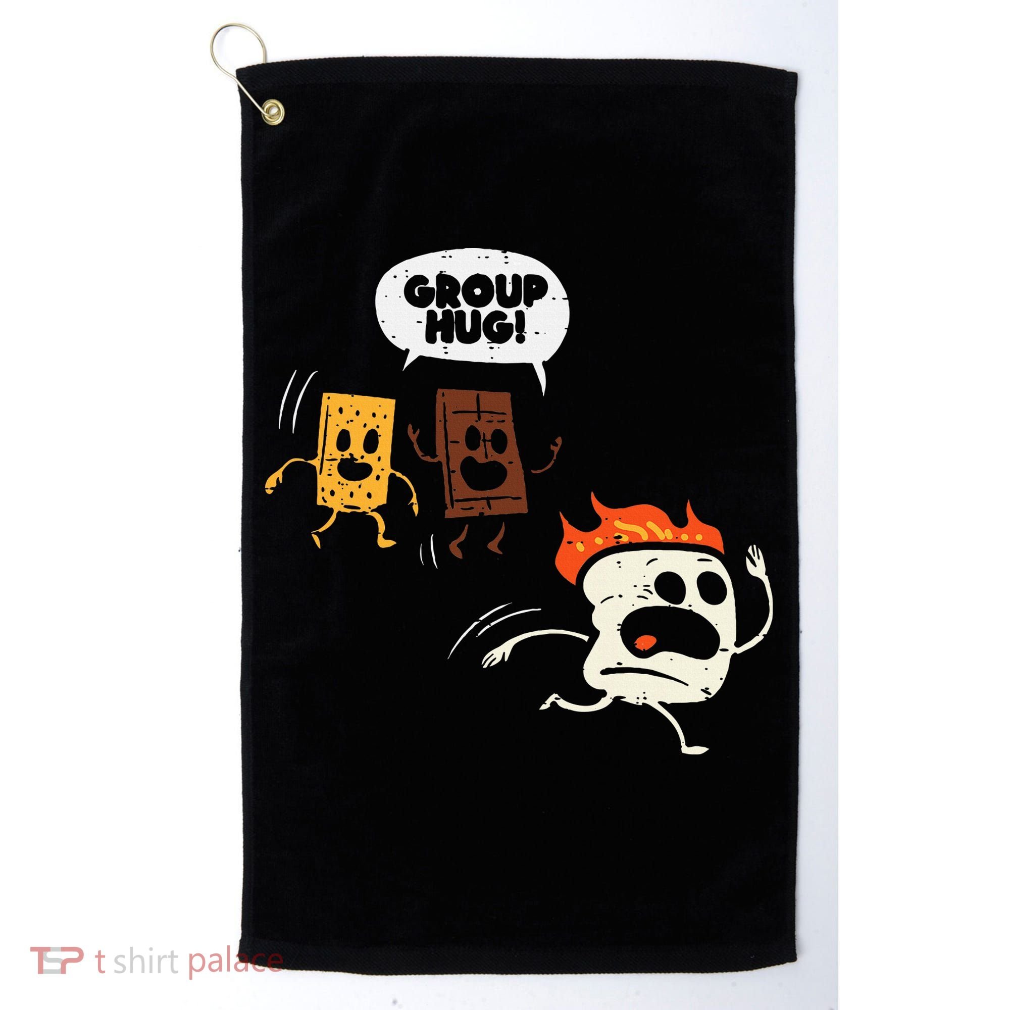 Camping Group Hug Smores Funny Marshmallow Golf Towel