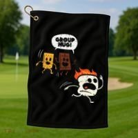 Camping Group Hug Smores Funny Marshmallow Golf Towel thumb 1