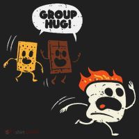 Camping Group Hug Smores Funny Marshmallow Golf Towel thumb 3