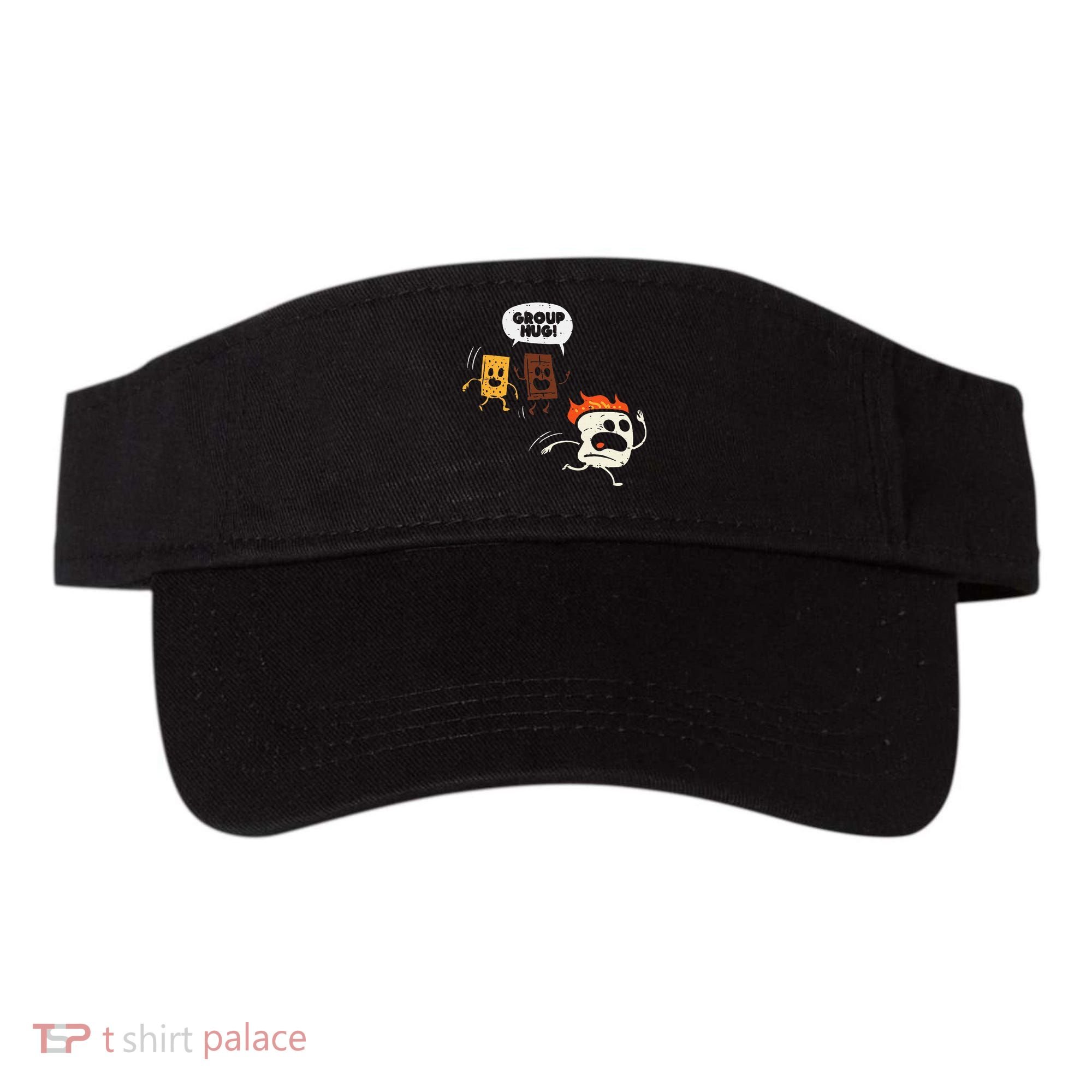 Camping Group Hug Smores Funny Marshmallow Visor